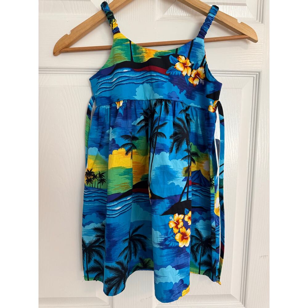 Aloha Republic Hawaiian Print Sundress Blue Dress SIZE 3T 100% Cotton NWT